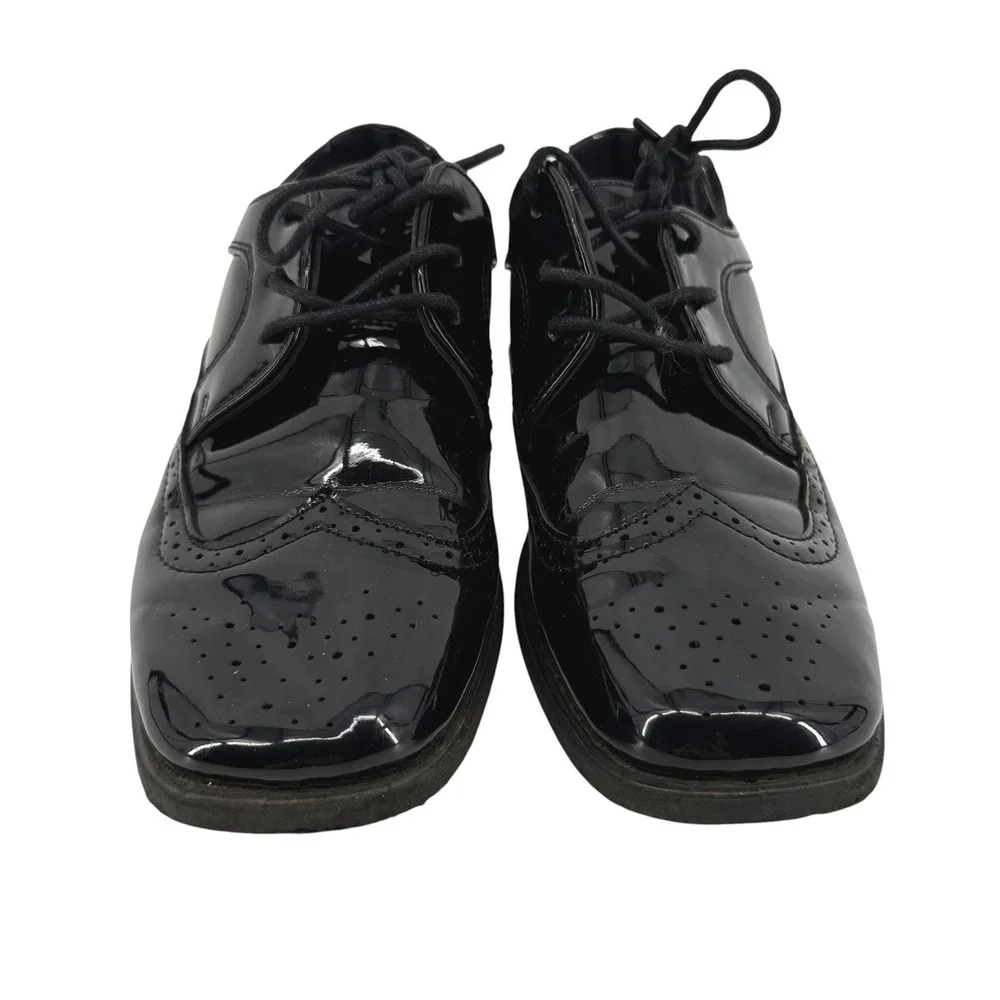 Josmo Boys Black Patent Wingtip Oxford Dress Shoes Size 2 31801 Formal Brogue